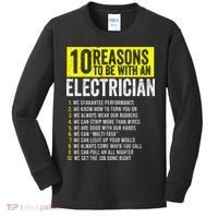 10 Reasons To Be With An Electrician Electricians Kids Long Sleeve Shirt thumb 0