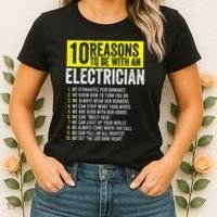 10 Reasons To Be With An Electrician Electricians Women's T-Shirt thumb 2