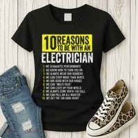 10 Reasons To Be With An Electrician Electricians Women's T-Shirt thumb 3