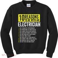 10 Reasons To Be With An Electrician Electricians Kids Sweatshirt thumb 0