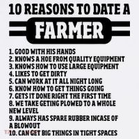 10 Reasons To Date A Farmer Funny Farming Humor For Men Sweatshirt thumb 3