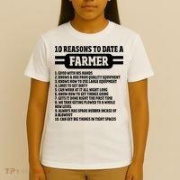 10 Reasons To Date A Farmer Funny Farming Humor For Men T-Shirt thumb 4