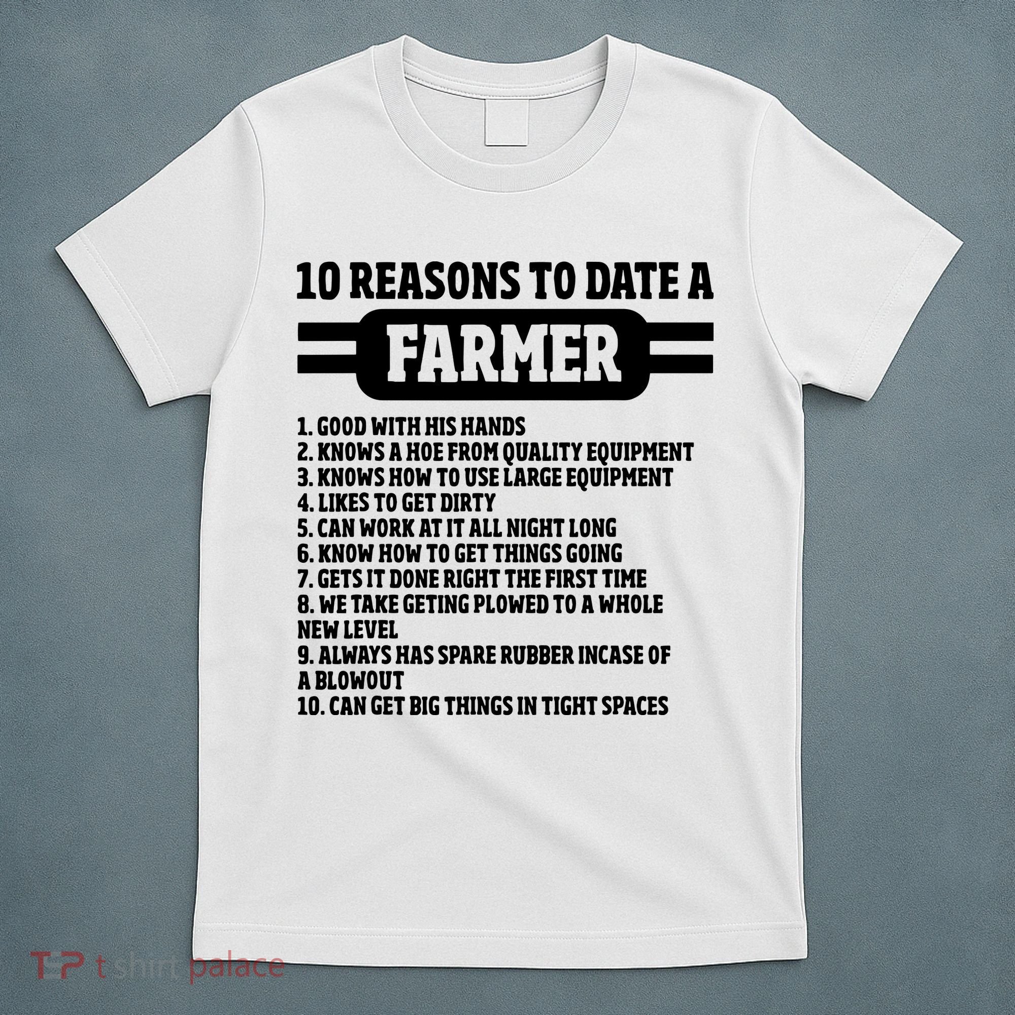 10 Reasons To Date A Farmer Funny Farming Humor For Men T-Shirt