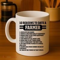 10 Reasons To Date A Farmer Funny Farming Humor For Men Coffee Mug thumb 4