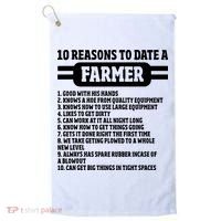10 Reasons To Date A Farmer Funny Farming Humor For Men Golf Towel thumb 0