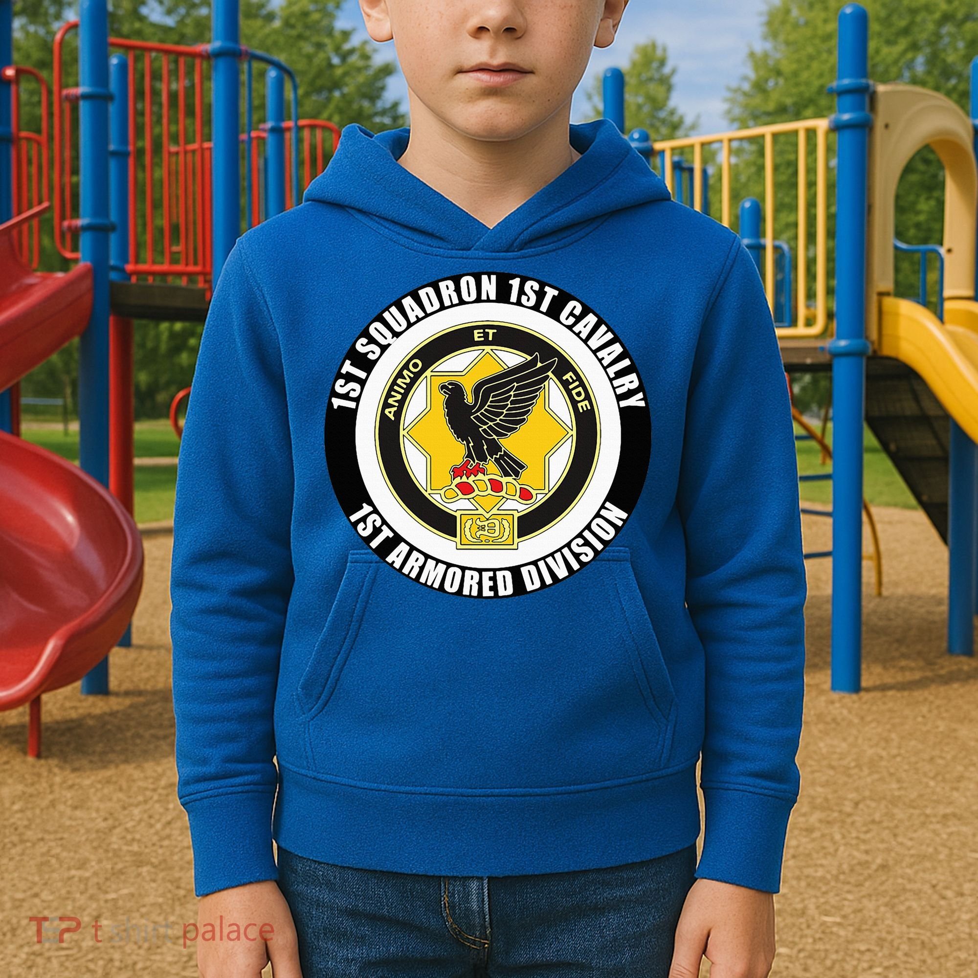 1st Squadron 1st Cavalry 1st Armored Division Kids Hoodie