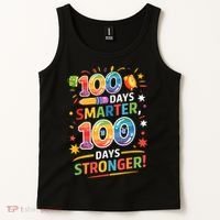 100 Smart 100 Stronger Happy 100th Day Of School Celebration Tank Top thumb 2