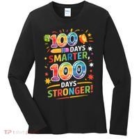 100 Smart 100 Stronger Happy 100th Day Of School Celebration Women's Long Sleeve Shirt thumb 0