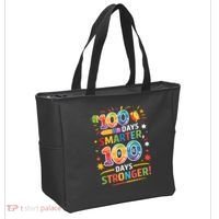 100 Smart 100 Stronger Happy 100th Day Of School Celebration Tote Bag thumb 2