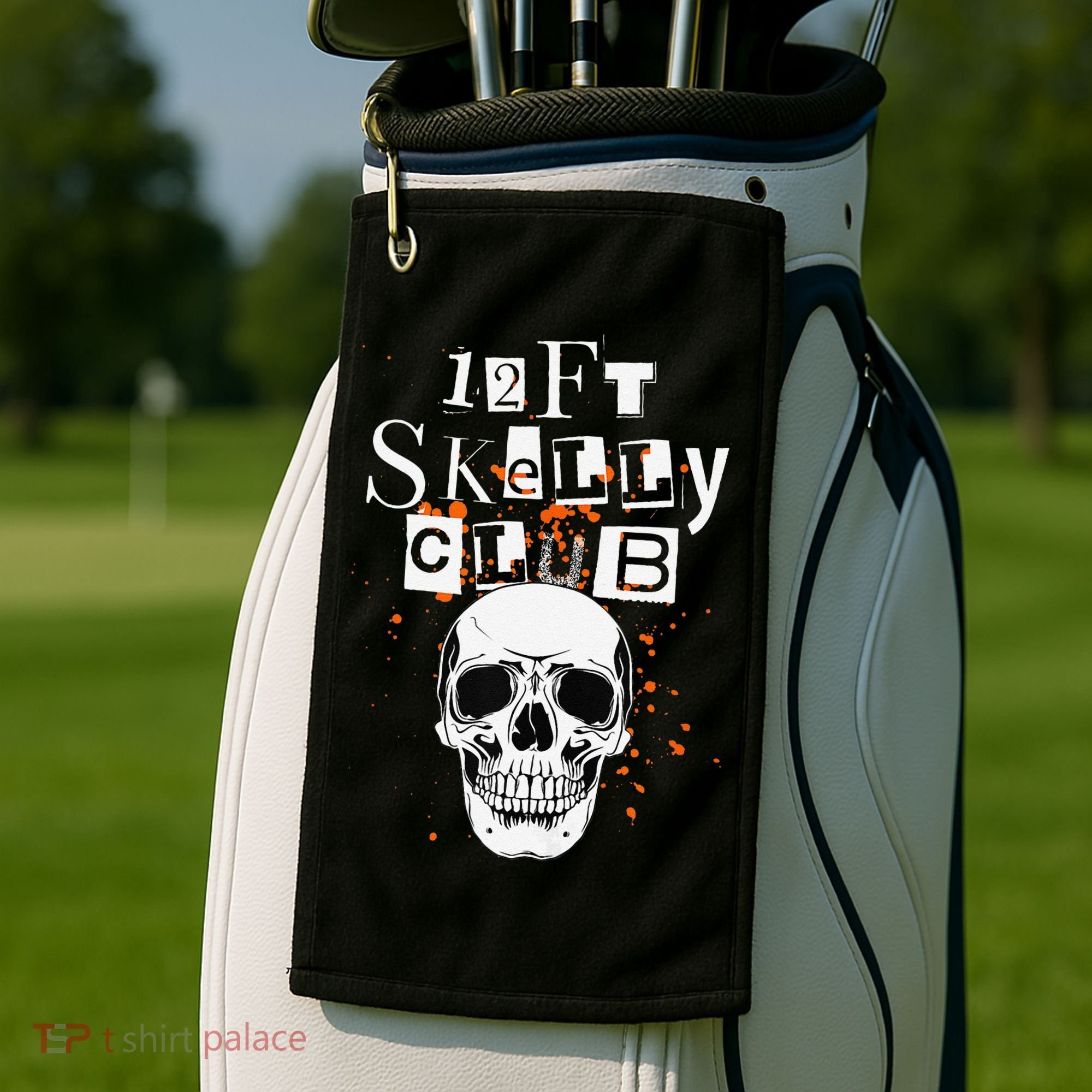 12Ft Skeleton Club Halloween Golf Towel