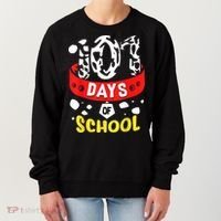 101 School Days Gift Dalmatian Dog 100th Sayings Women's Sweatshirt thumb 0