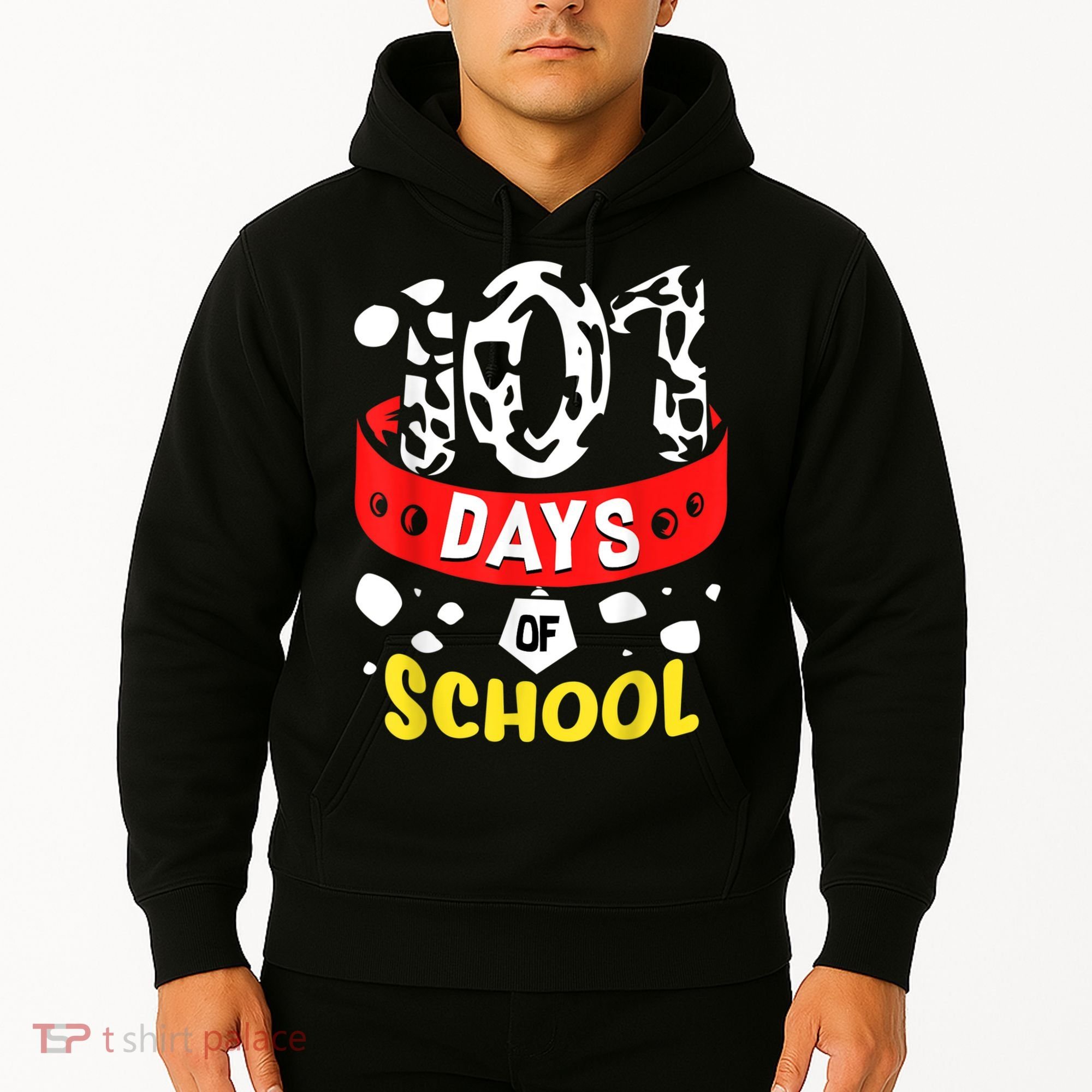 101 School Days Gift Dalmatian Dog 100th Sayings Hoodie
