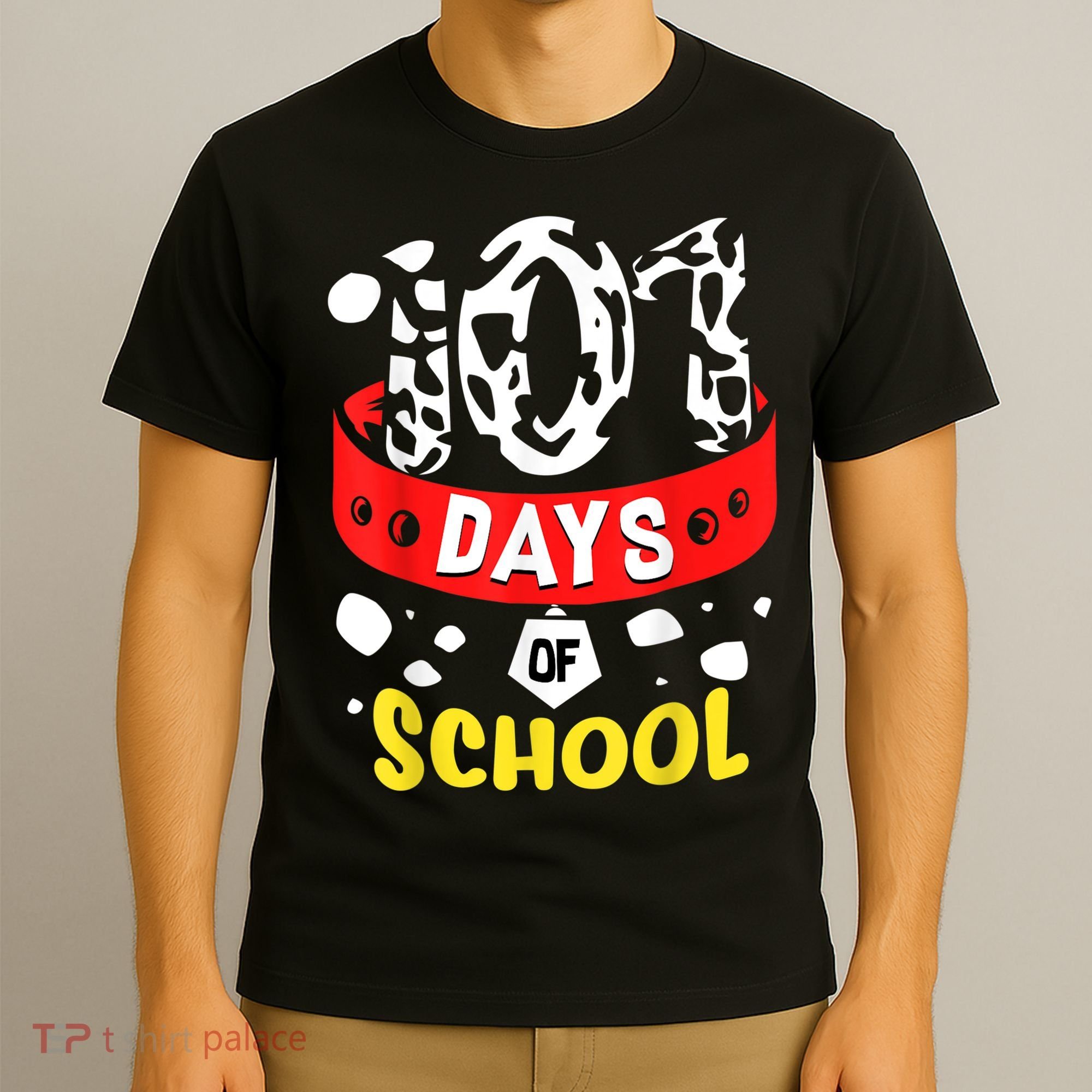 101 School Days Gift Dalmatian Dog 100th Sayings T-Shirt