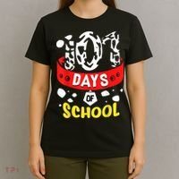 101 School Days Gift Dalmatian Dog 100th Sayings T-Shirt thumb 4