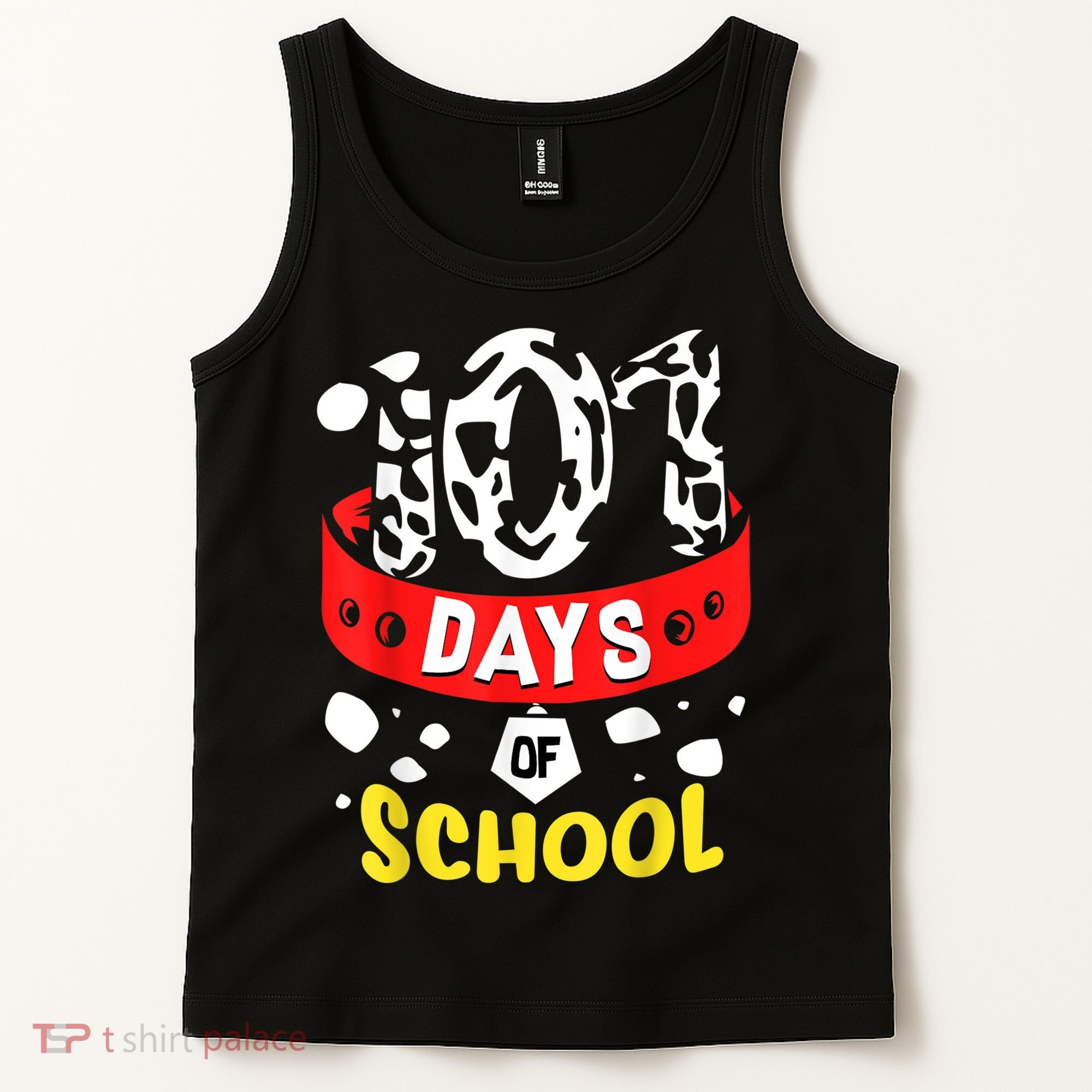 101 School Days Gift Dalmatian Dog 100th Sayings Tank Top