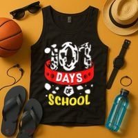 101 School Days Gift Dalmatian Dog 100th Sayings Tank Top thumb 4