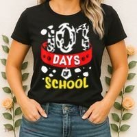 101 School Days Gift Dalmatian Dog 100th Sayings Women's T-Shirt thumb 2