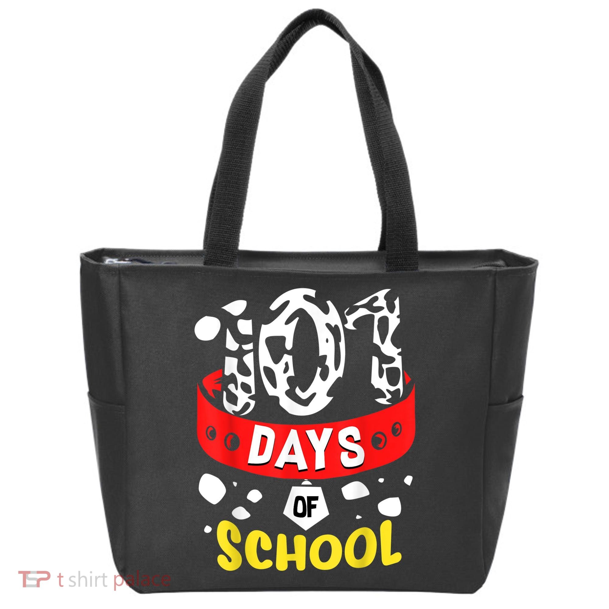 101 School Days Gift Dalmatian Dog 100th Sayings Tote Bag
