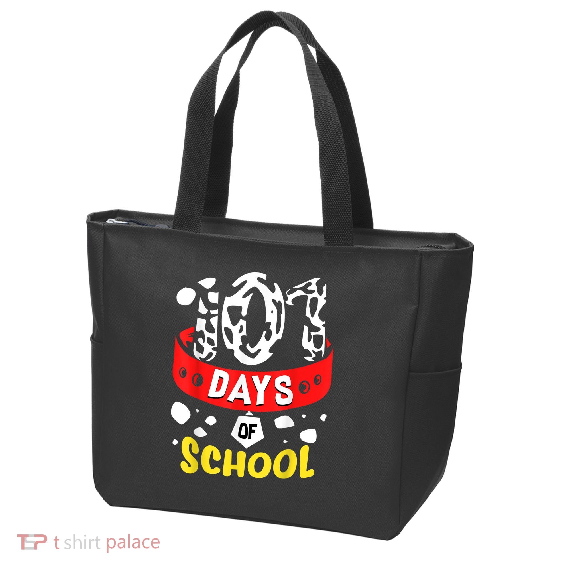 101 School Days Gift Dalmatian Dog 100th Sayings Tote Bag