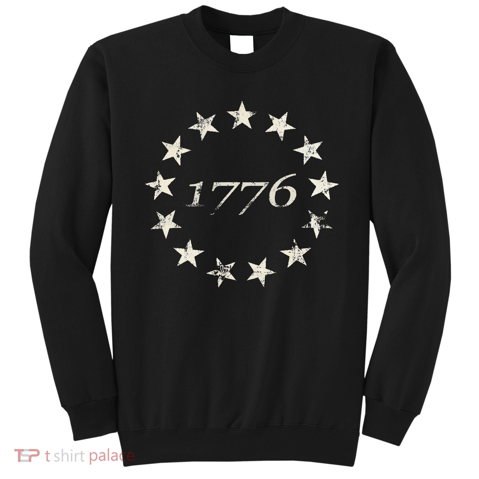 13 Star Flag Betsy Ross Distressed American Flag 1776 Sweatshirt
