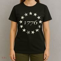 13 Star Flag Betsy Ross Distressed American Flag 1776 T-Shirt thumb 4