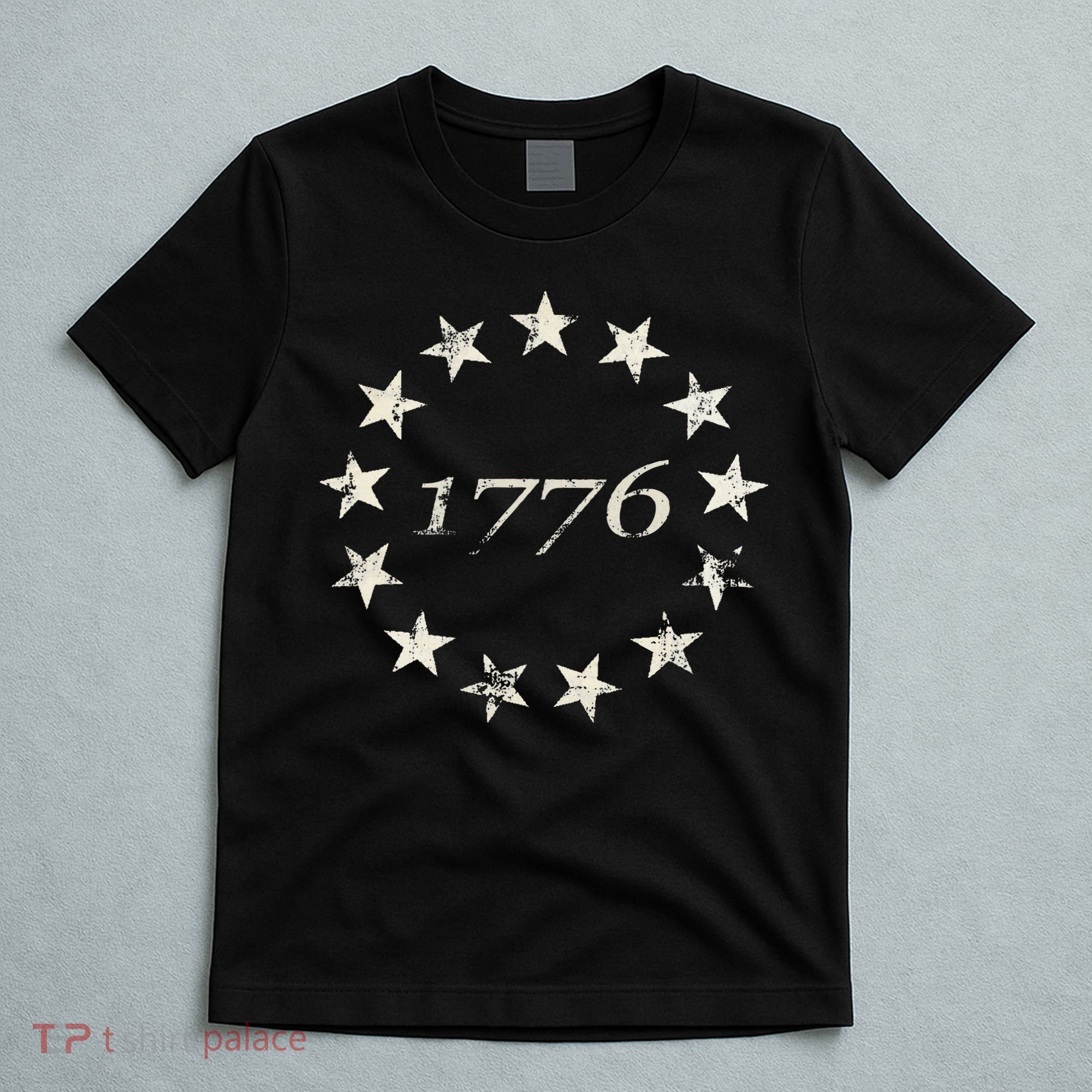 13 Star Flag Betsy Ross Distressed American Flag 1776 T-Shirt
