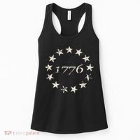 13 Star Flag Betsy Ross Distressed American Flag 1776 Women's Tank Top thumb 0