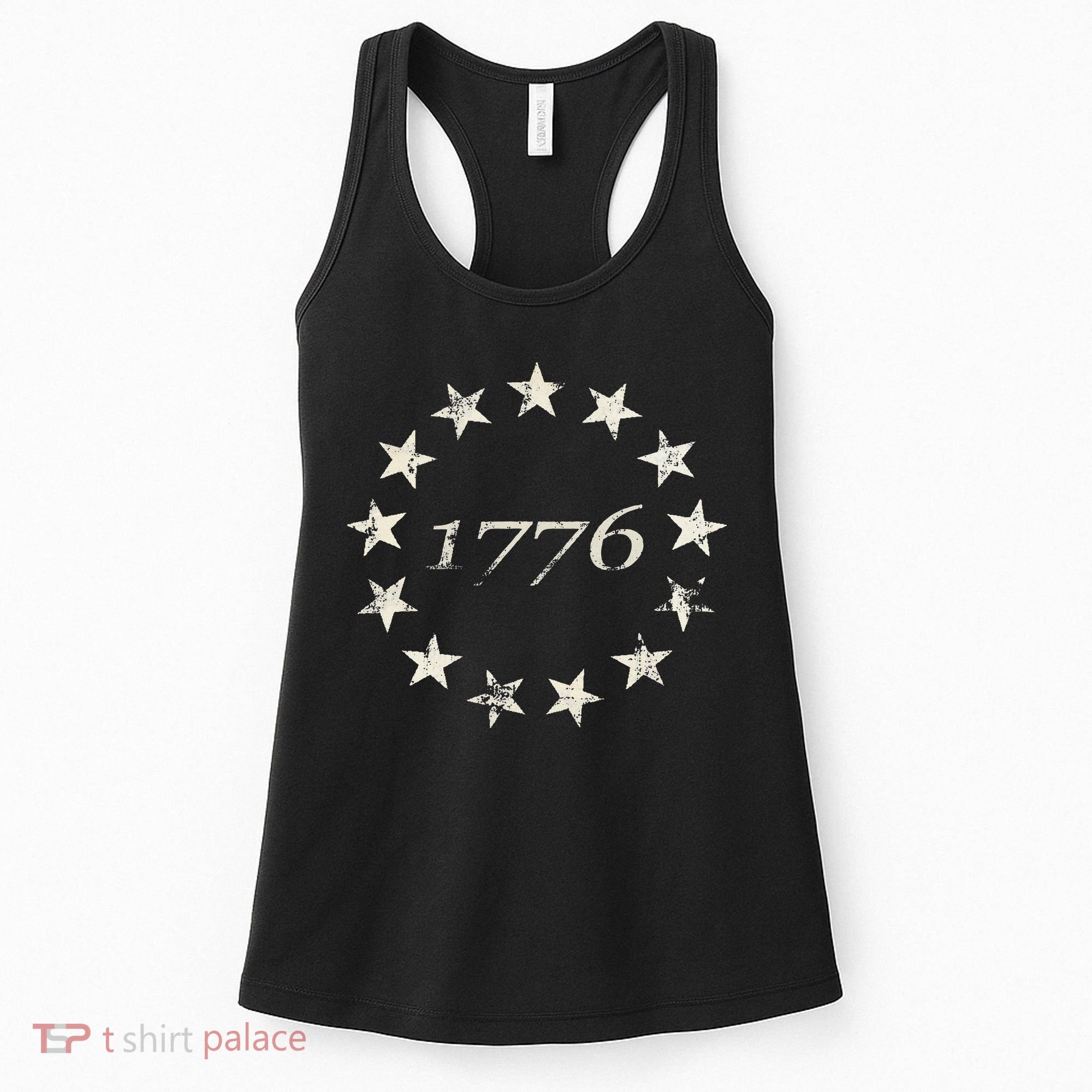 13 Star Flag Betsy Ross Distressed American Flag 1776 Women's Tank Top