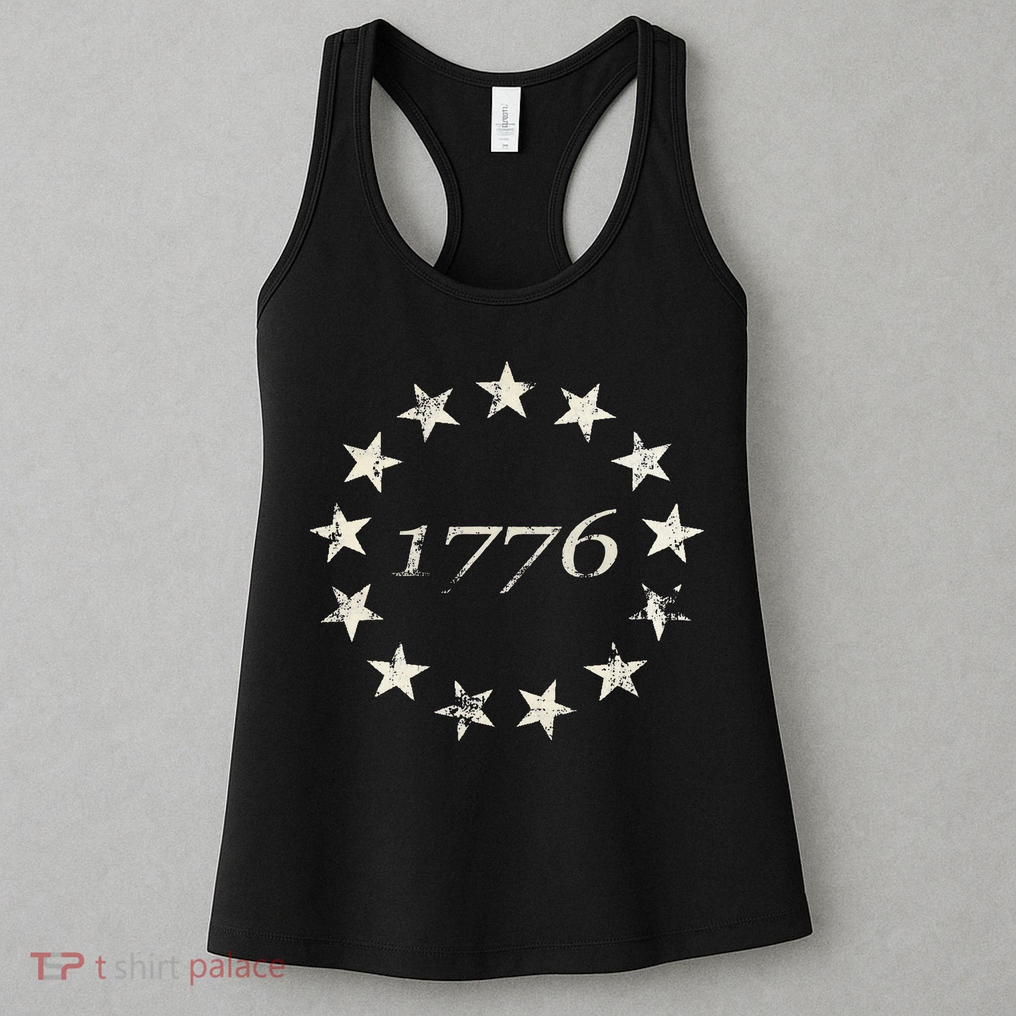 13 Star Flag Betsy Ross Distressed American Flag 1776 Women's Tank Top