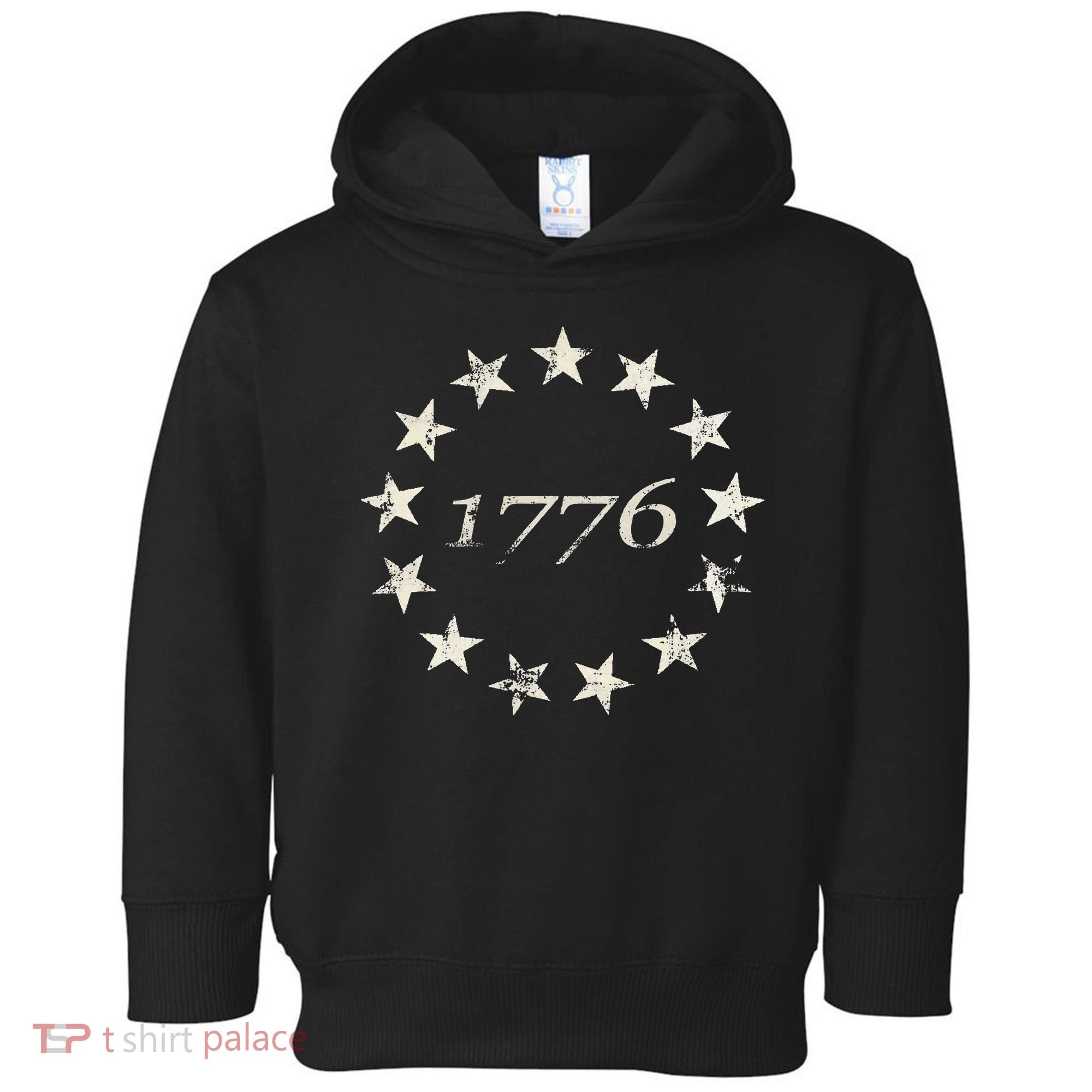 13 Star Flag Betsy Ross Distressed American Flag 1776 Toddler Hoodie