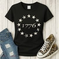 13 Star Flag Betsy Ross Distressed American Flag 1776 Women's T-Shirt thumb 3
