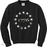 13 Star Flag Betsy Ross Distressed American Flag 1776 Kids Sweatshirt thumb 0