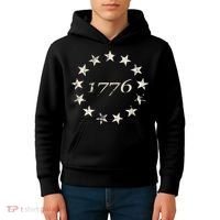 13 Star Flag Betsy Ross Distressed American Flag 1776 Kids Hoodie thumb 4