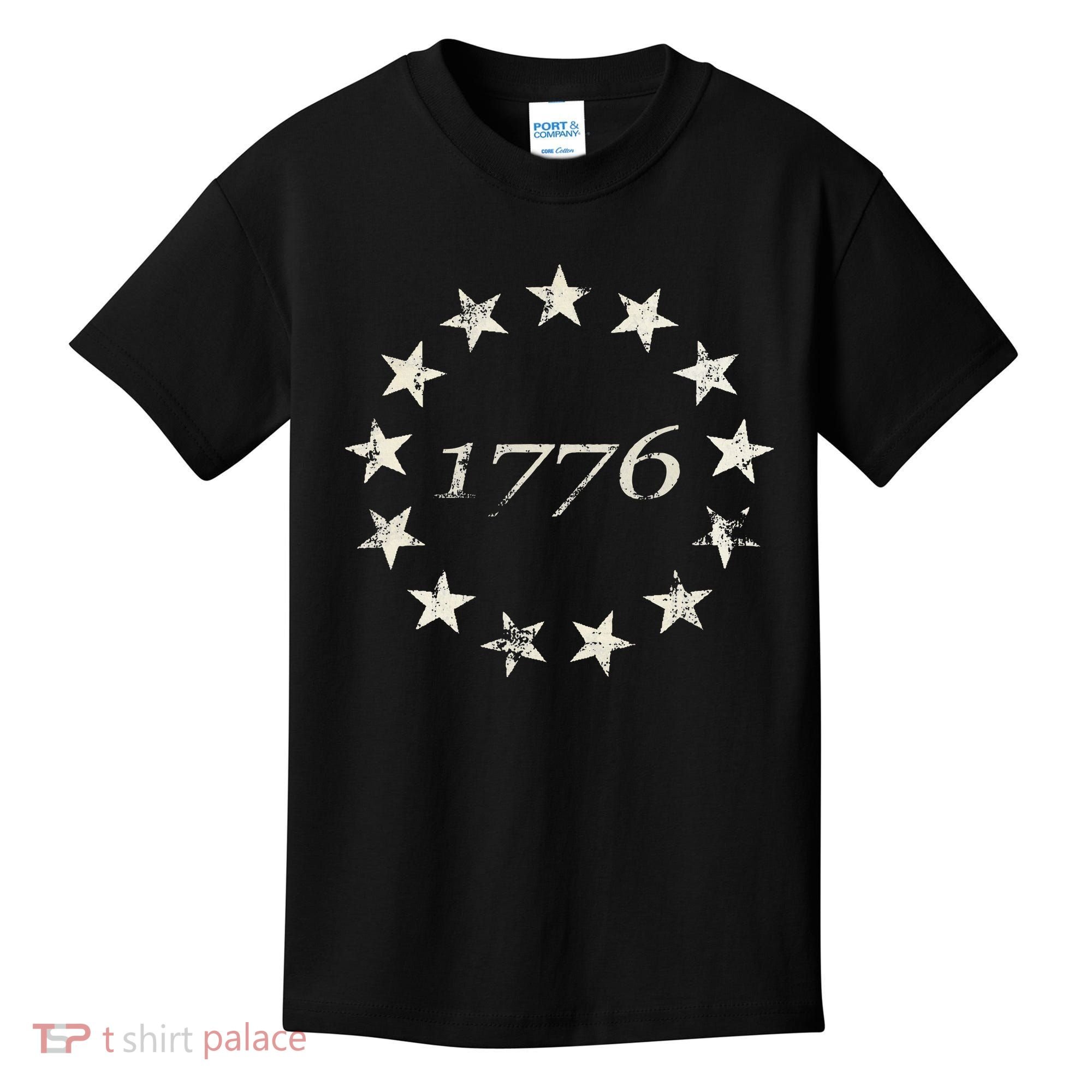 13 Star Flag Betsy Ross Distressed American Flag 1776 Kids T-Shirt