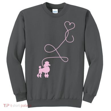 1950s Sock Hop Costume Dog Cute Poodle Heart Sweatshirt