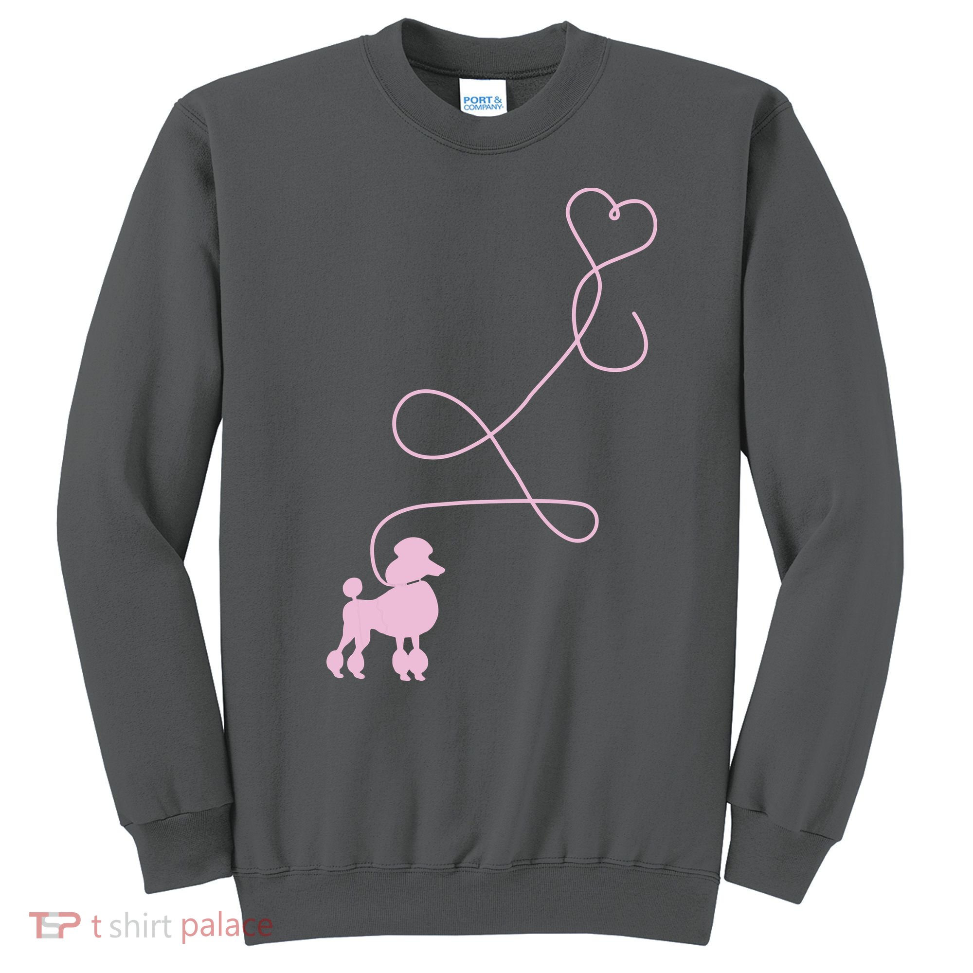 1950s Sock Hop Costume Dog Cute Poodle Heart Sweatshirt