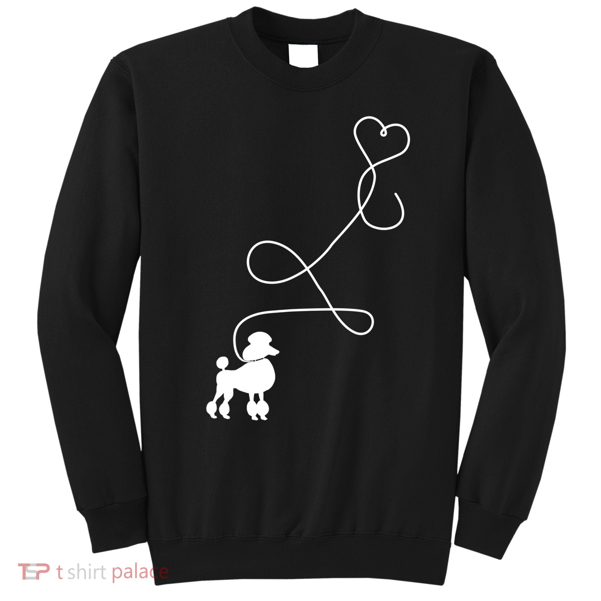 1950's Sock Hop Costume Gift Dog Cute Poodle Heart Sweatshirt
