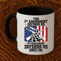1st Amendment Defines Us 2nd Amendment Defends Us Since 1791 Coffee Mug thumb 2