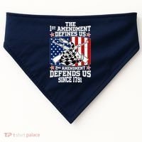 1st Amendment Defines Us 2nd Amendment Defends Us Since 1791 USA-Made Doggie Bandana thumb 0