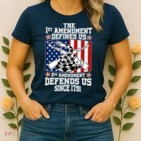 1st Amendment Defines Us 2nd Amendment Defends Us Since 1791 Women's T-Shirt thumb 2
