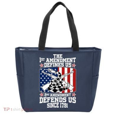 1st Amendment Defines Us 2nd Amendment Defends Us Since 1791 Tote Bag