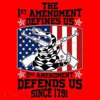 1st Amendment Defines Us 2nd Amendment Defends Us Since 1791 Santa Hat thumb 1