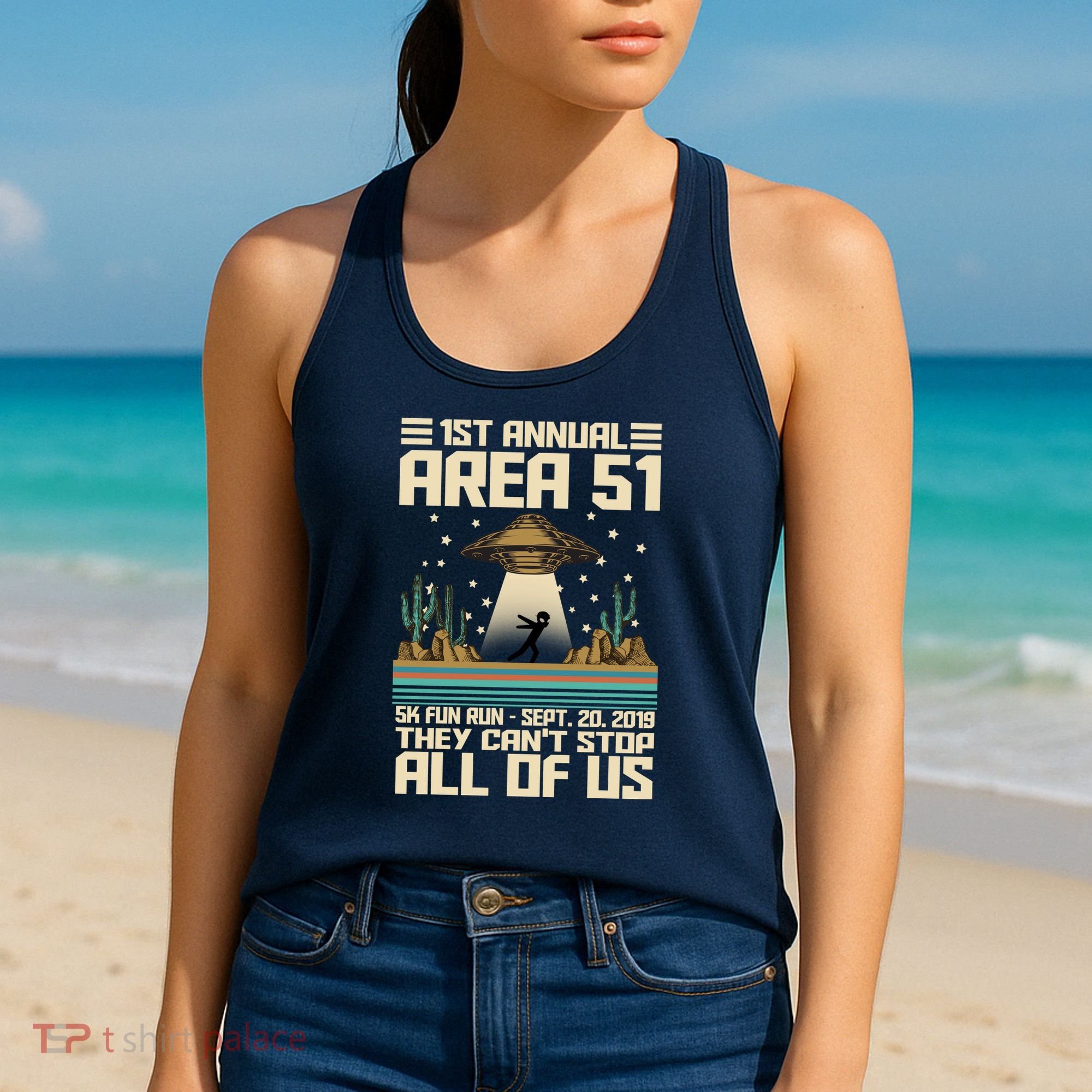 1st Annual Area 51 5k Fun Run Cant Stop Us  Women's Tank Top
