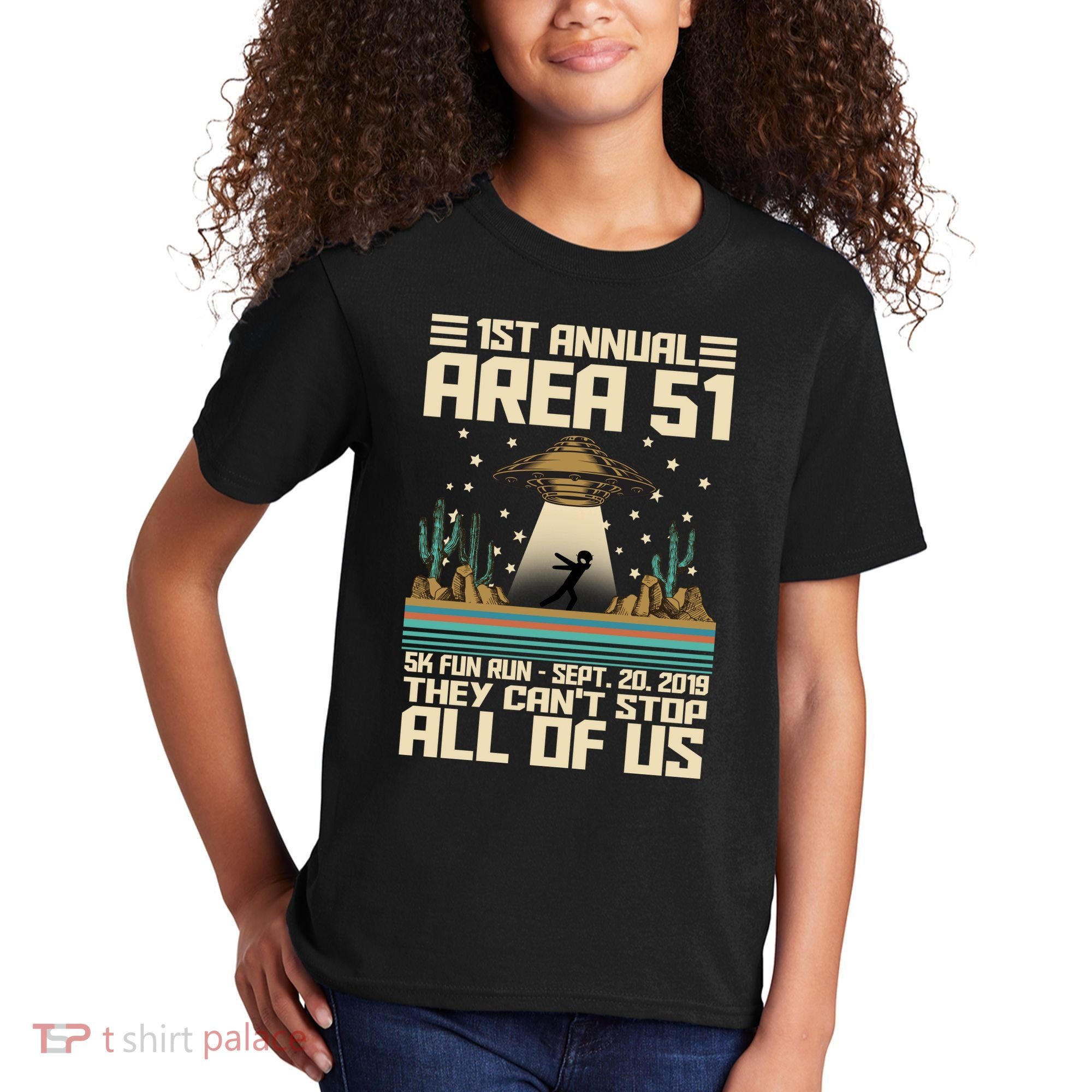 1st Annual Area 51 5k Fun Run Cant Stop Us  Kids T-Shirt