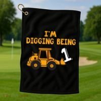 1st Birthday I'm Digging Being One Golf Towel thumb 1