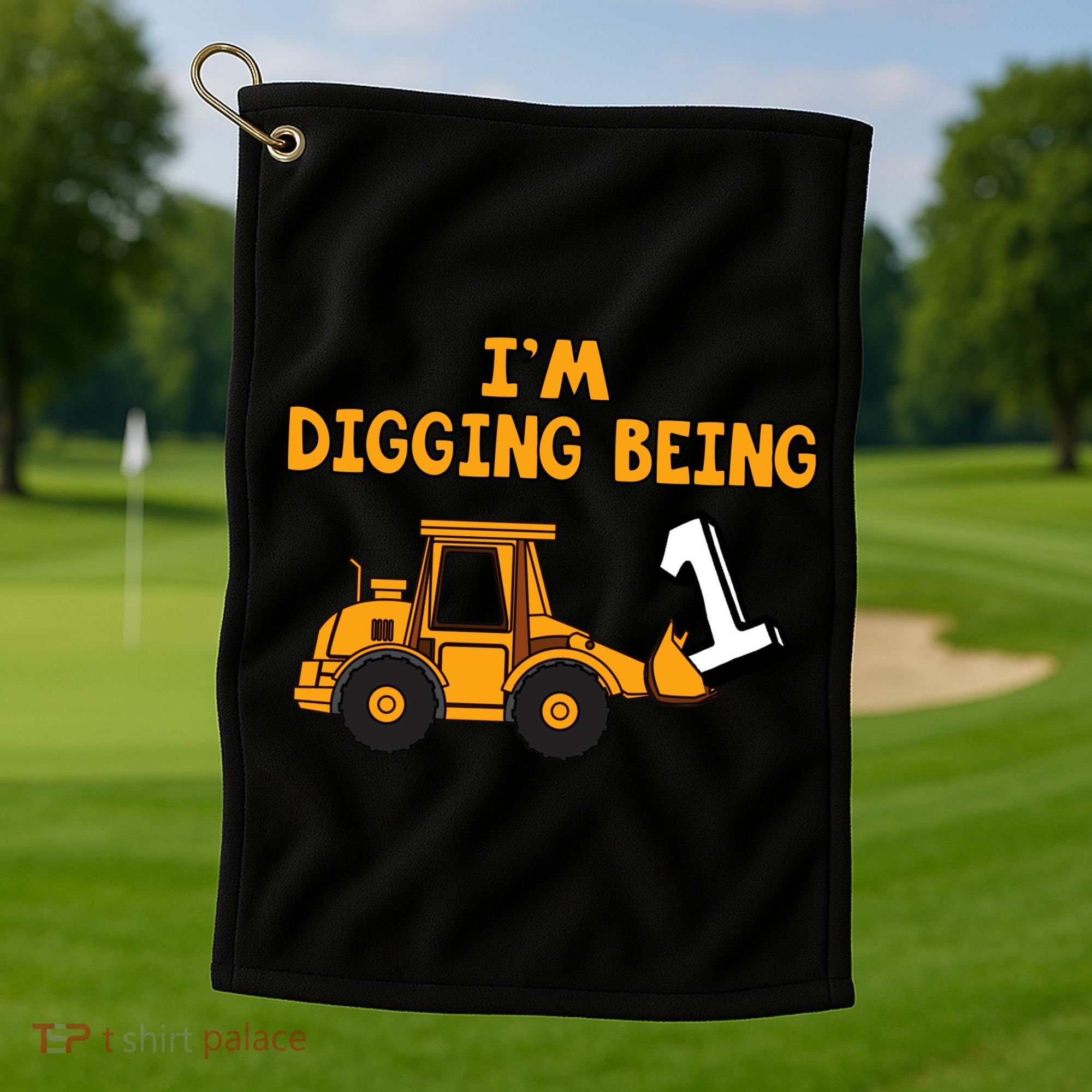 1st Birthday I'm Digging Being One Golf Towel