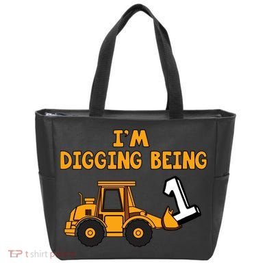 1st Birthday I'm Digging Being One Tote Bag