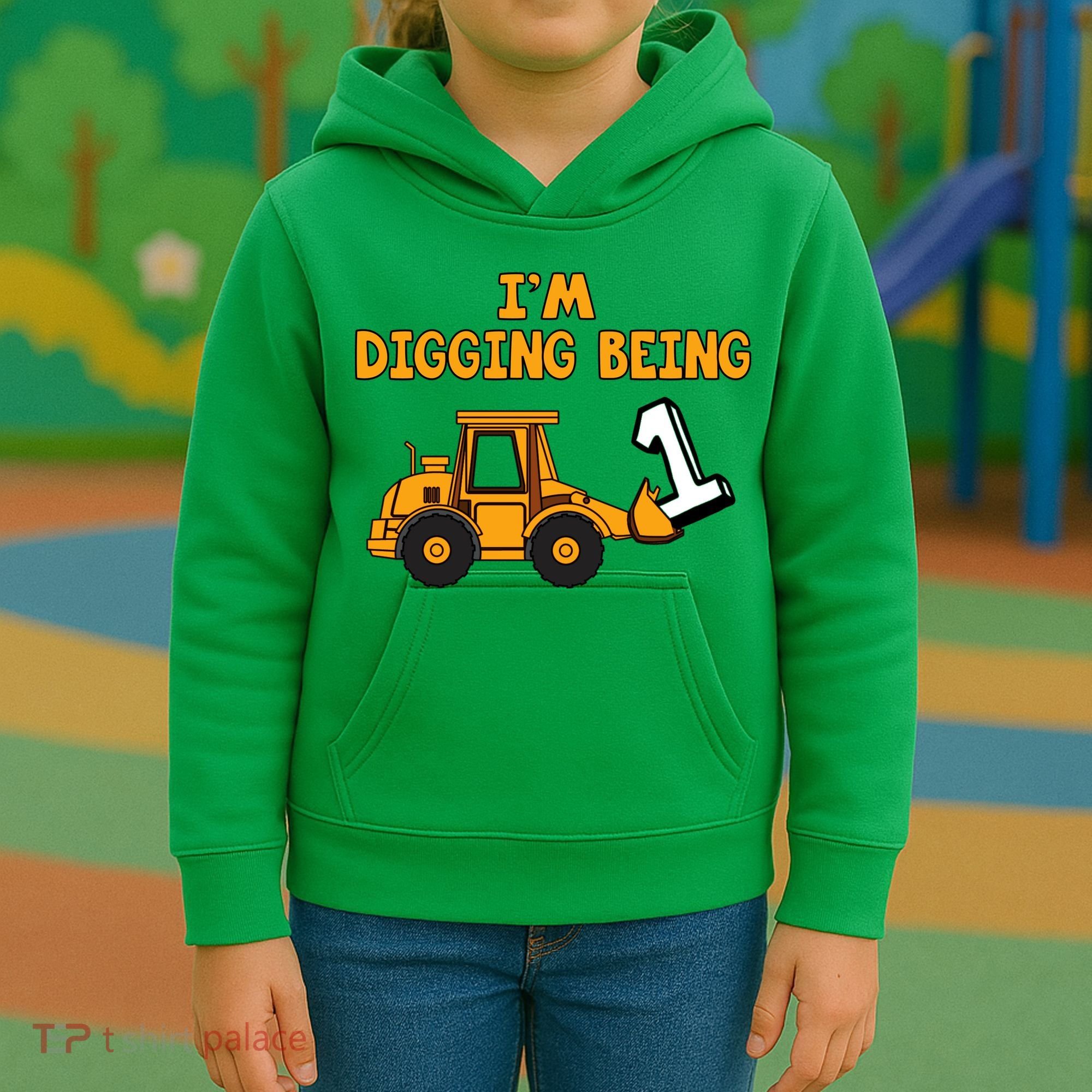 1st Birthday I'm Digging Being One Kids Hoodie