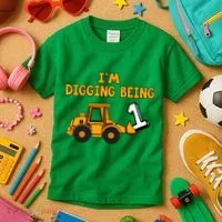 1st Birthday I'm Digging Being One Kids T-Shirt thumb 3