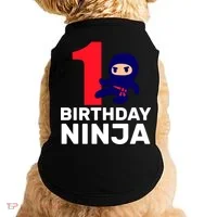 1st Birthday Ninja  Doggie Tank thumb 0